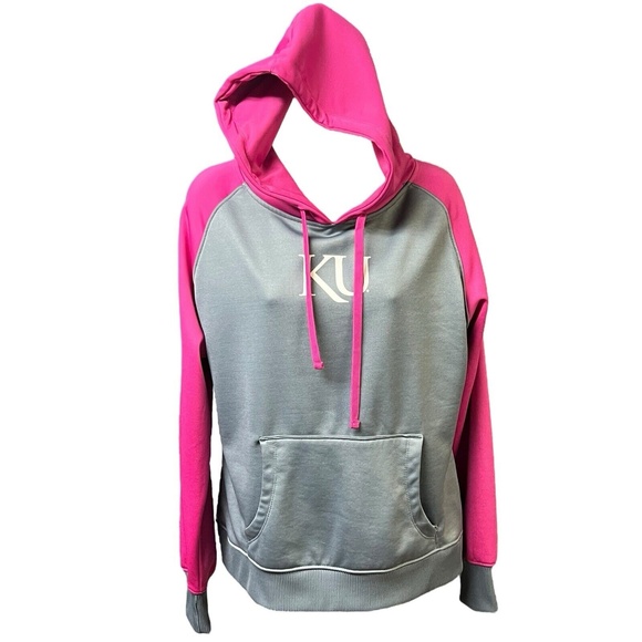 Proedge Knights Apparel KU Hoodie XL Grey‎ Pink University Of Kansas College - Picture 2 of 10